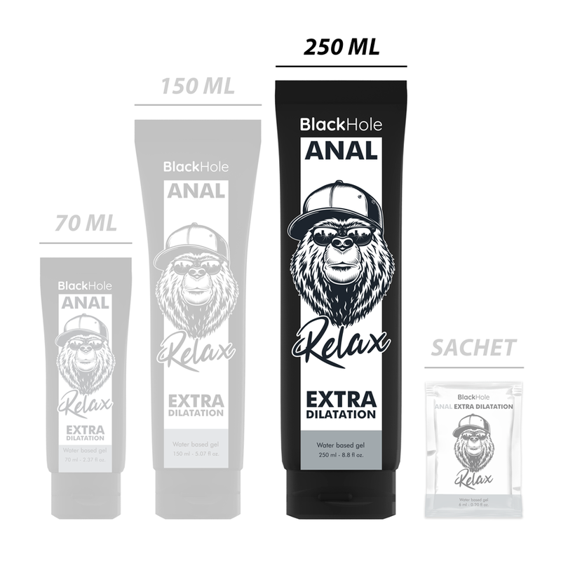 BLACK HOLE - GEL DE DILATACIÓN ANAL A BASE DE AGUA 250 ML