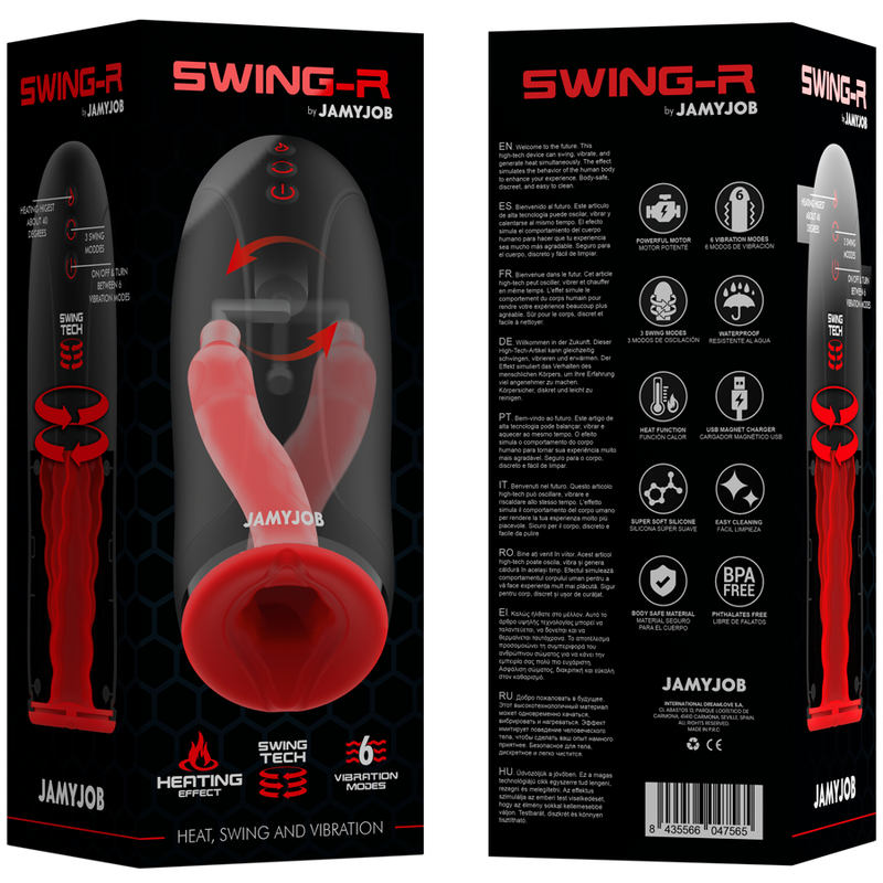 JAMYJOB - MASTURBATORE EFFETTO RISCALDANTE SWING-R, SWING TECH E VIBRAZIONE