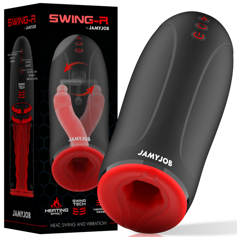 JAMYJOB - MASTURBATORE EFFETTO RISCALDANTE SWING-R, SWING TECH E VIBRAZIONE