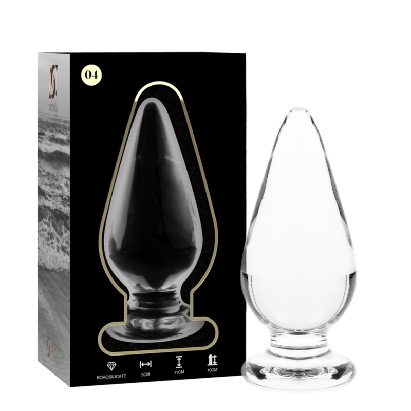 NEBULA SERIES BY IBIZA - ANAL PLUG MODEL 4 CLEAR BOROSILICATE GLASS 11 CM -O- 5 CM