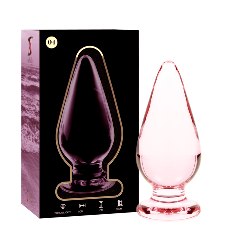 NEBULA SERIES BY IBIZA - TAPÓN ANAL MODELO 4 VIDRIO BOROSILICATO ROSA 11 CM -Ø- 5 CM