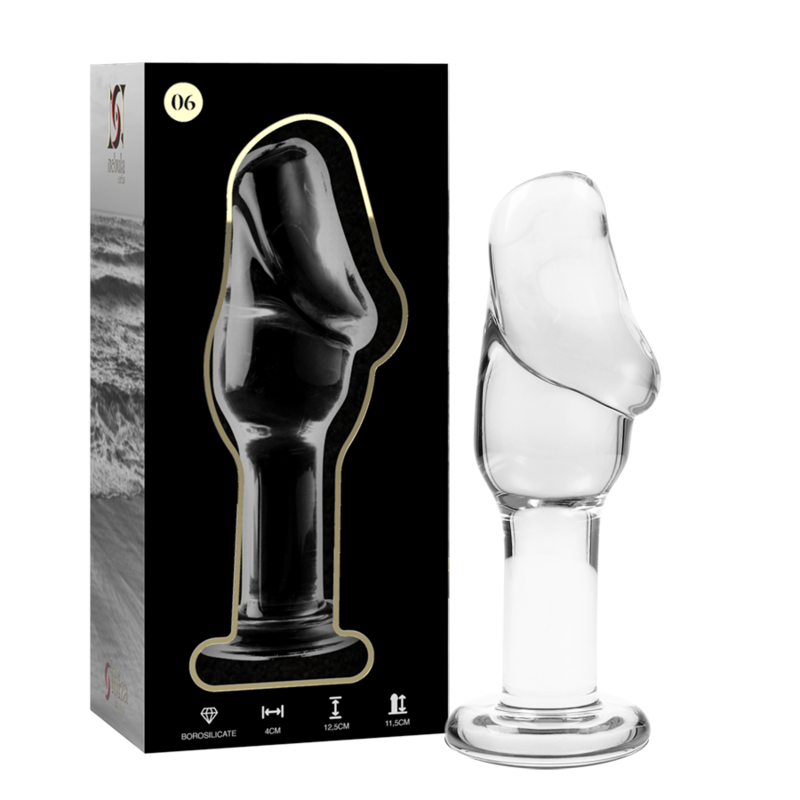 NEBULA SERIES BY IBIZA - ANAL PLUG MODELLO 6 VETRO BOROSILICATO TRASPARENTE 12,5 CM -Ø- 4 CM