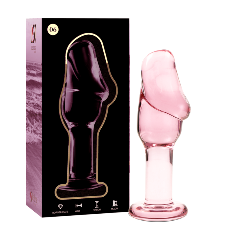 NEBULA SERIES BY IBIZA - PLUG ANAL MODÈLE 6 VERRE BOROSILICATE ROSE 12.5 CM -O- 4 CM