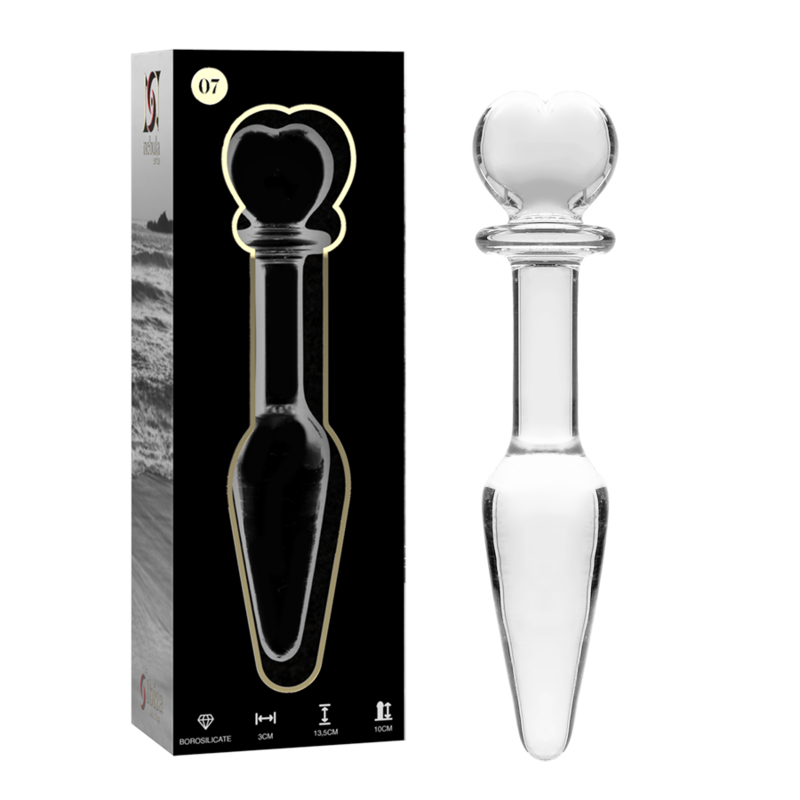 NEBULA SERIES BY IBIZA - ANAL PLUG MODEL 7 CLEAR BOROSILICATE GLASS 13.5 CM -O- 3 CM