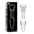 NEBULA SERIES BY IBIZA - ANAL PLUG MODEL 7 CLEAR BOROSILICATE GLASS 13.5 CM -O- 3 CM