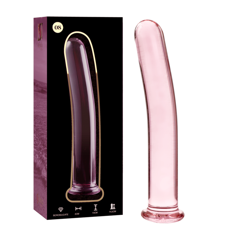 NEBULA SERIES BY IBIZA - MODELLO 8 DILDO IN VETRO BOROSILICATO ROSA 14,5 CM -O- 2 CM