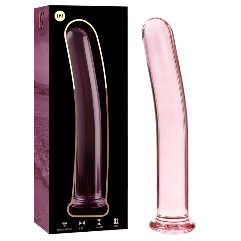 NEBULA SERIES BY IBIZA - MODEL 9 BOROSILICATE GLASS DILDO PINK 15.5 CM -O- 2.5 CM