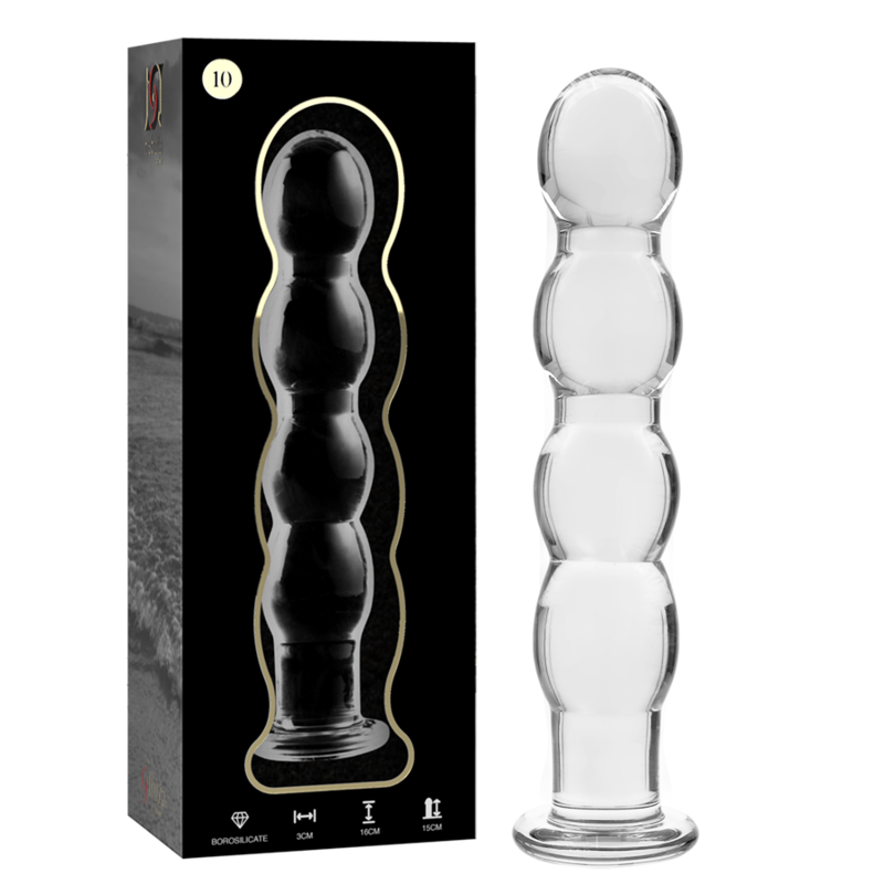 NEBULA SERIES BY IBIZA - MODELO 10 DILDO DE CRISTAL DE BOROSILICATO TRANSPARENTE 16.5 CM -O- 3.5 CM