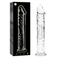 NEBULA SERIES BY IBIZA - MODELLO 12 DILDO IN VETRO BOROSILICATO TRASPARENTE 17 CM -O- 3,5 CM