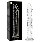 NEBULA SERIES BY IBIZA - MODELLO 12 DILDO IN VETRO BOROSILICATO TRASPARENTE 17 CM -O- 3,5 CM