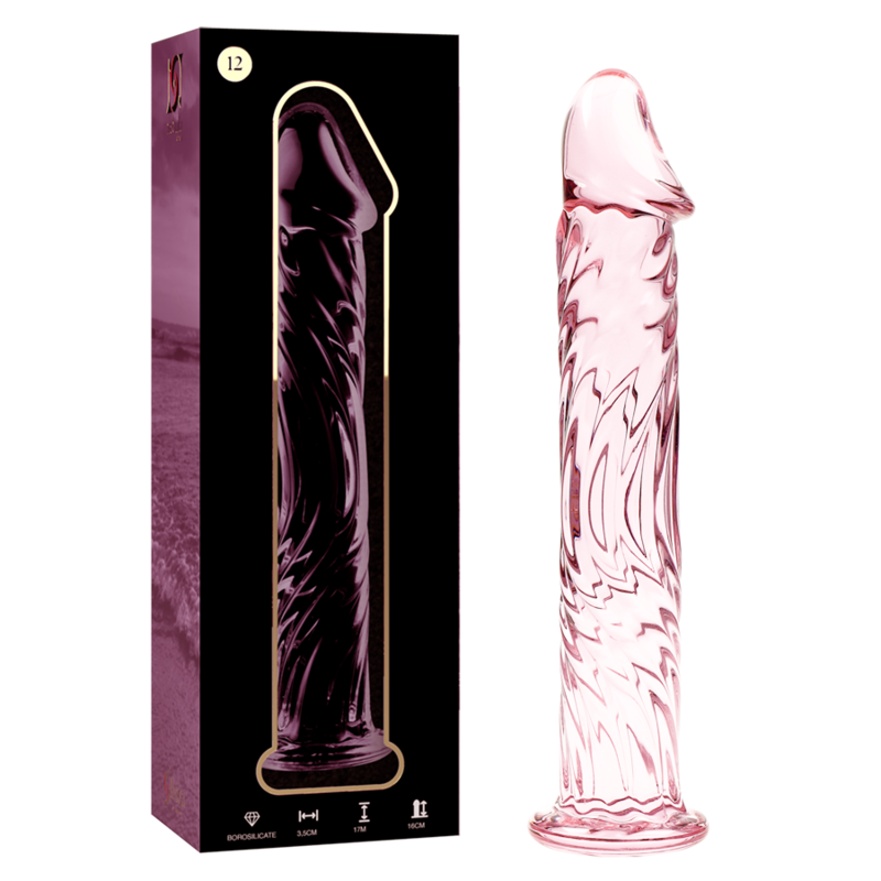 NEBULA SERIES BY IBIZA - MODELLO 12 DILDO IN VETRO BOROSILICATO ROSA 17 CM -O- 3,5 CM