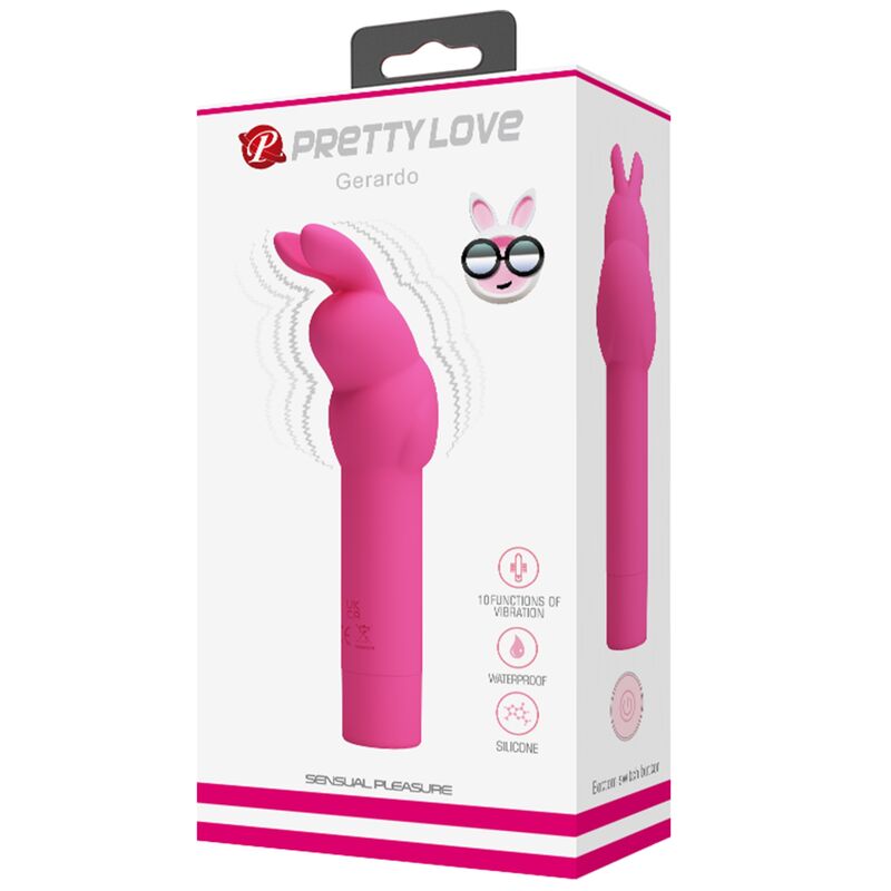 PRETTY LOVE - GERARDO FUCHSIA SILICONE RABBIT VIBRATOR