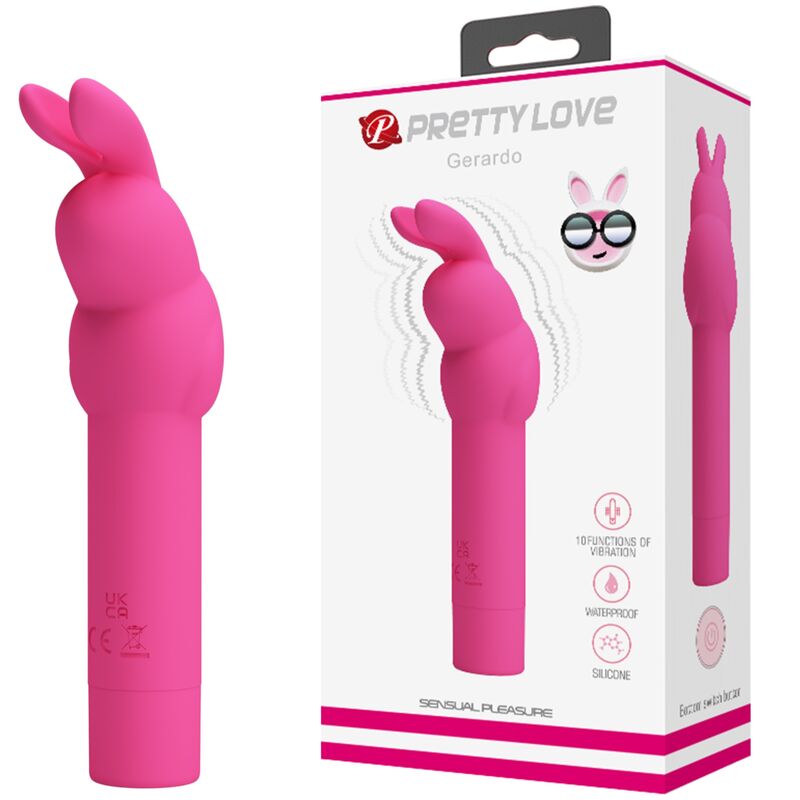 PRETTY LOVE - GERARDO FUCHSIA SILICONE RABBIT VIBRATOR