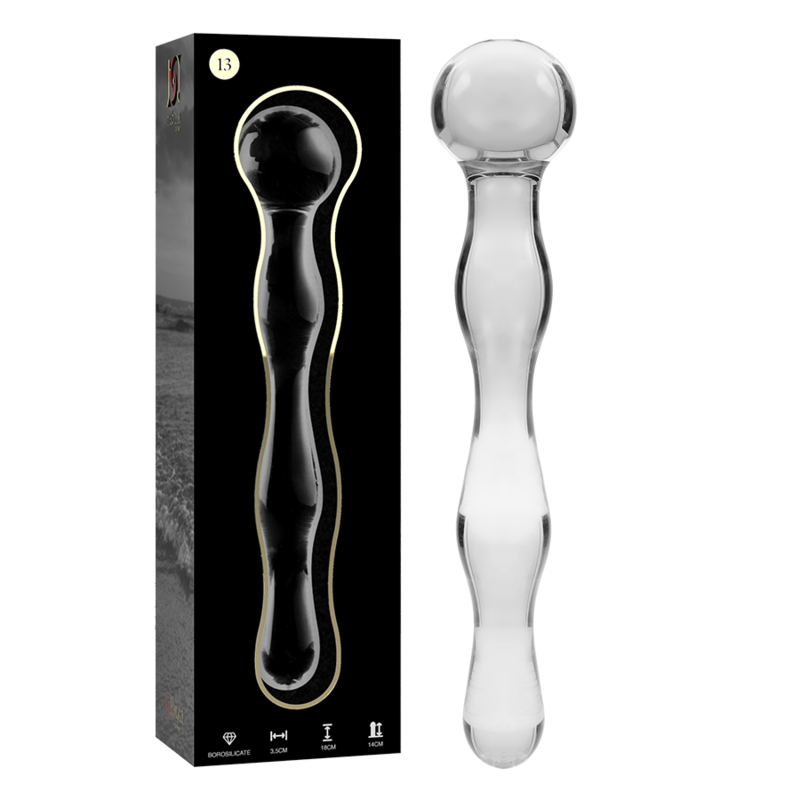 NEBULA SERIES BY IBIZA - MODEL 13 BOROSILICATE GLASS DILDO 18 CM -O- 3.5 CM