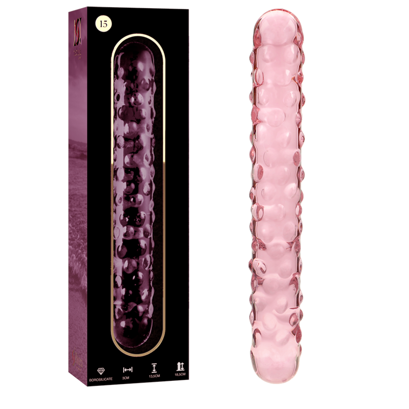 NEBULA SERIES BY IBIZA - MODELO 15 DILDO DE VIDRIO BOROSILICATO ROSA 18.5 CM -O- 3 CM