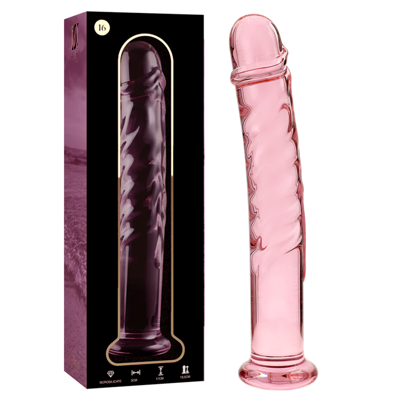 NEBULA SERIES BY IBIZA - MODELLO 16 DILDO IN VETRO BOROSILICATO ROSA 18,5 CM -O- 3 CM