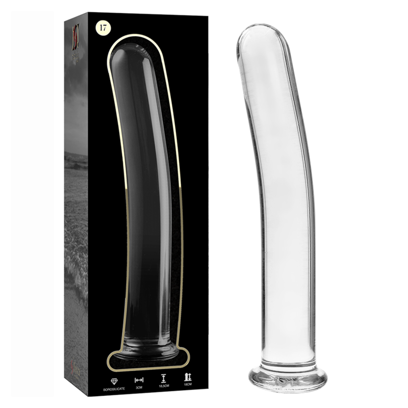 NEBULA SERIES BY IBIZA - MODELO 17 DILDO DE CRISTAL DE BOROSILICATO TRANSPARENTE 18.5 CM -O- 3 CM
