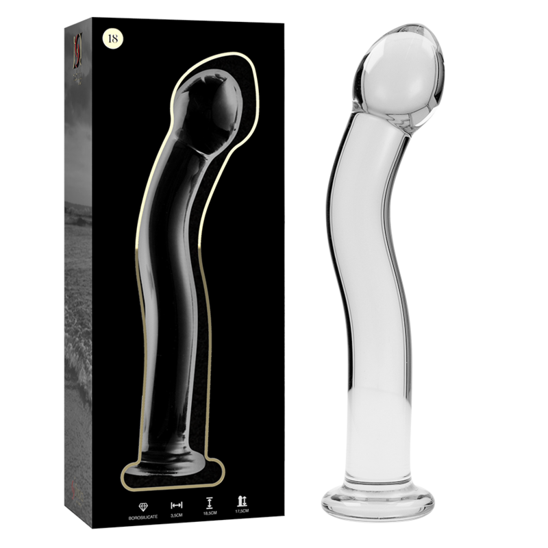 NEBULA SERIES BY IBIZA - MODELLO 18 GODO IN VETRO BOROSILICATO TRASPARENTE 18,5 CM -Ø- 3,5 CM