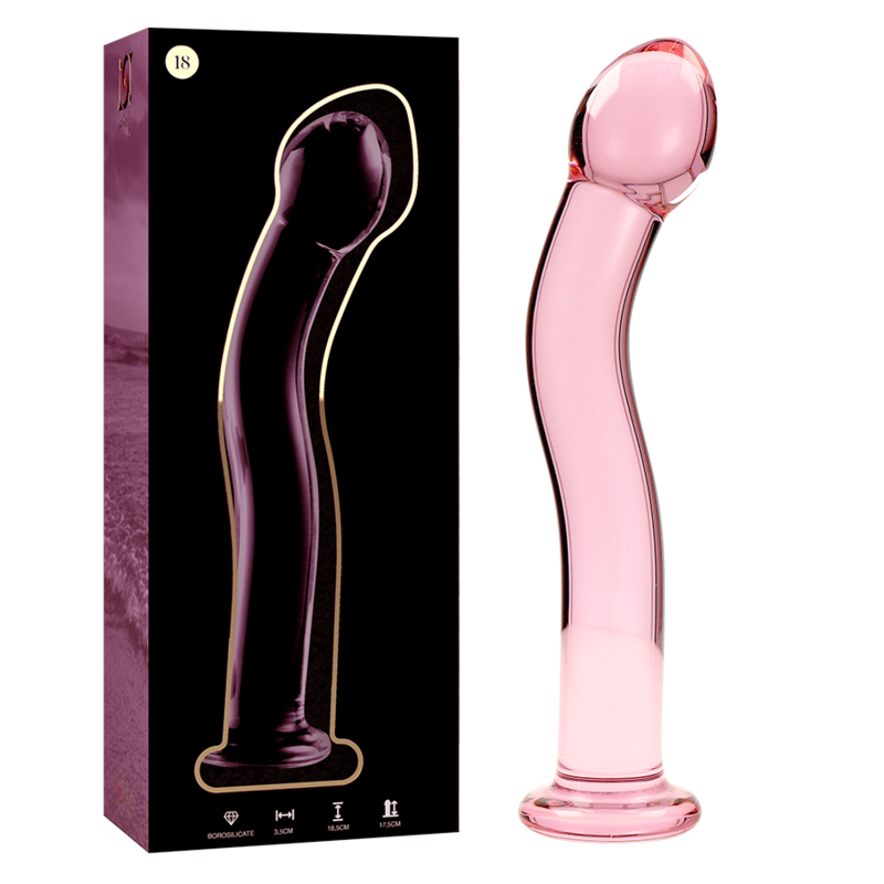 NEBULA SERIES BY IBIZA - MODELO 18 DILDO DE VIDRIO BOROSILICATO ROSA 18.5 CM -Ø- 3.5 CM