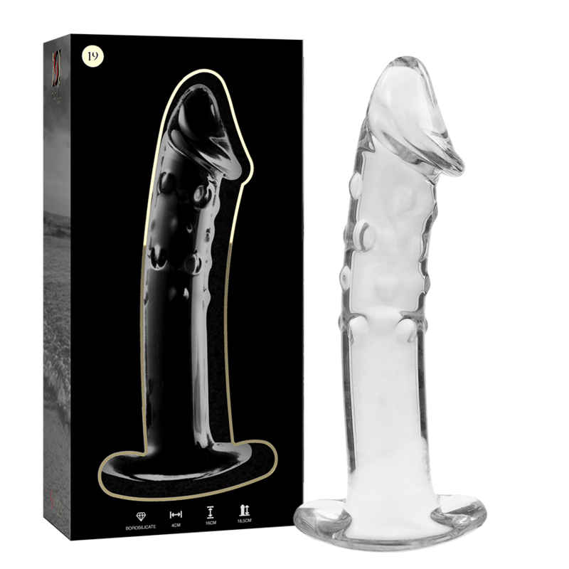 NEBULA SERIES BY IBIZA - MODELO 19 DILDO DE CRISTAL DE BOROSILICATO TRANSPARENTE 18.5 CM -O- 4 CM