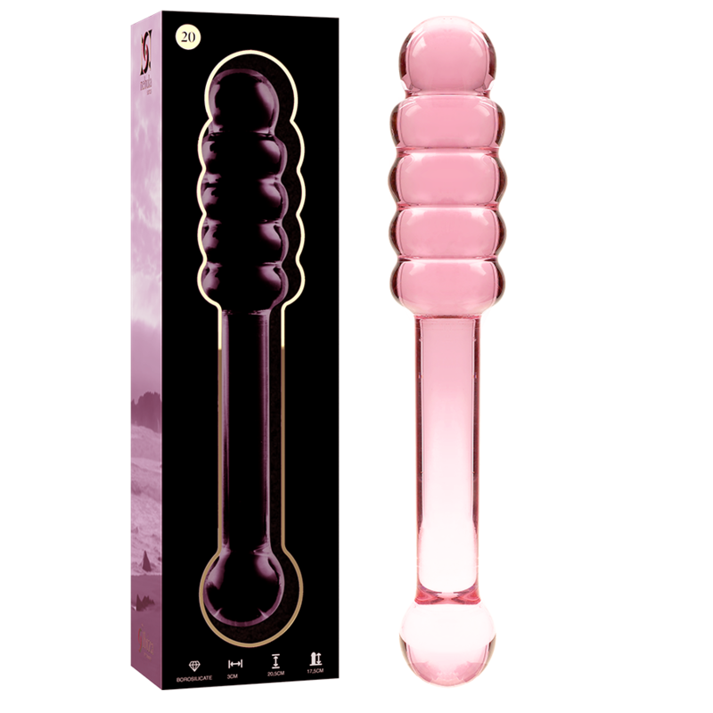 NEBULA SERIES BY IBIZA - MODELO 20 DILDO DE VIDRIO BOROSILICATO ROSA 20.5 CM -Ø- 3 CM