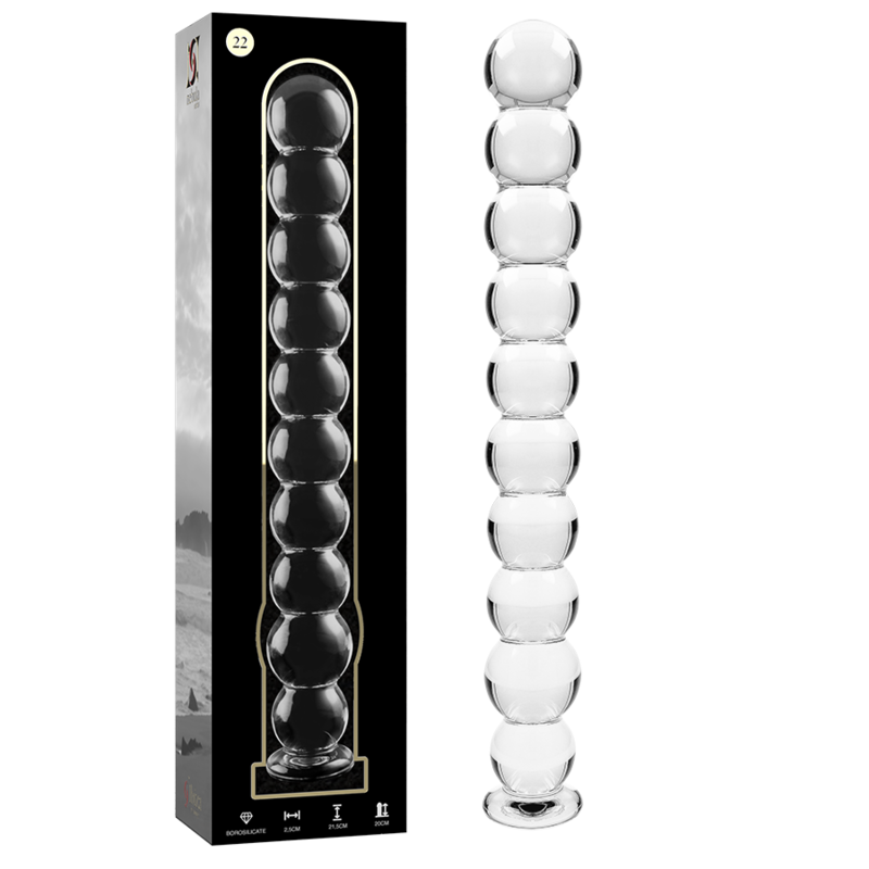 NEBULA SERIES BY IBIZA - MODELO 22 DILATADOR DE VIDRIO BOROSILICATO CLARO 21.5 CM -O- 2.5 CM