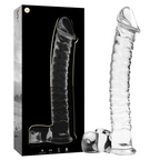 NEBULA SERIES BY IBIZA - MODELLO 23 DILDO IN VETRO BOROSILICATO TRASPARENTE 21,5 CM -O- 4 CM