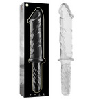 NEBULA SERIES BY IBIZA - MODELO DILDO DE CRISTAL BOROSILICATO TRANSPARENTE 24 28.5 CM -O- 5 CM