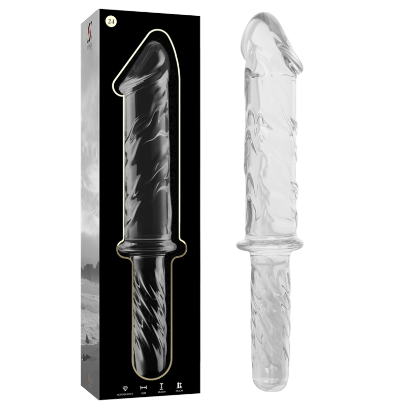 NEBULA SERIES BY IBIZA - MODELO DILDO DE CRISTAL BOROSILICATO TRANSPARENTE 24 28.5 CM -O- 5 CM