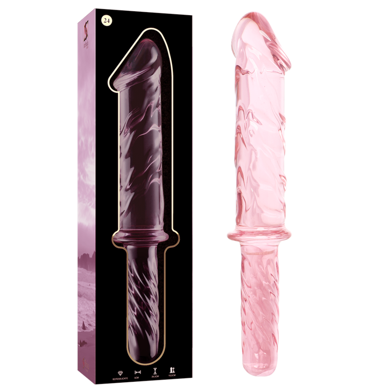 NEBULA SERIES BY IBIZA - MODELO 24 DILDO DE VIDRIO BOROSILICATO ROSA 28.5 CM -O- 5 CM
