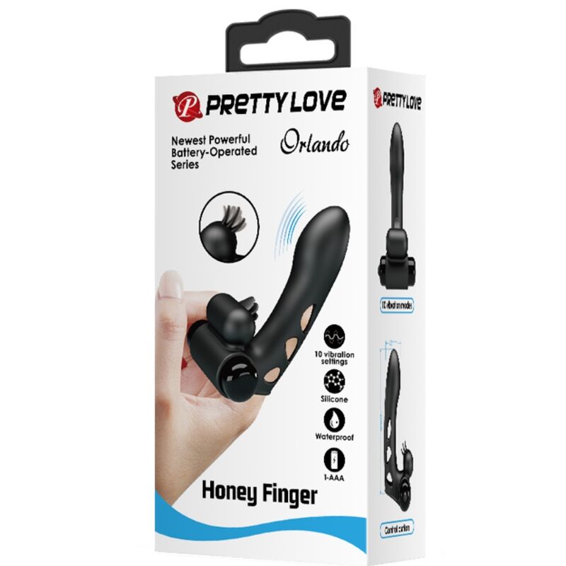 PRETTY LOVE - ORLANDO BLACK VIBRATING FINGER SLEEVE