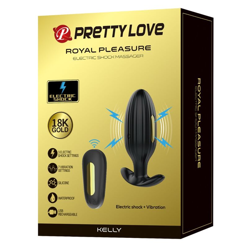 PRETTY LOVE - VIBRADOR ANAL RECARGABLE KELLY PLUG NEGRO