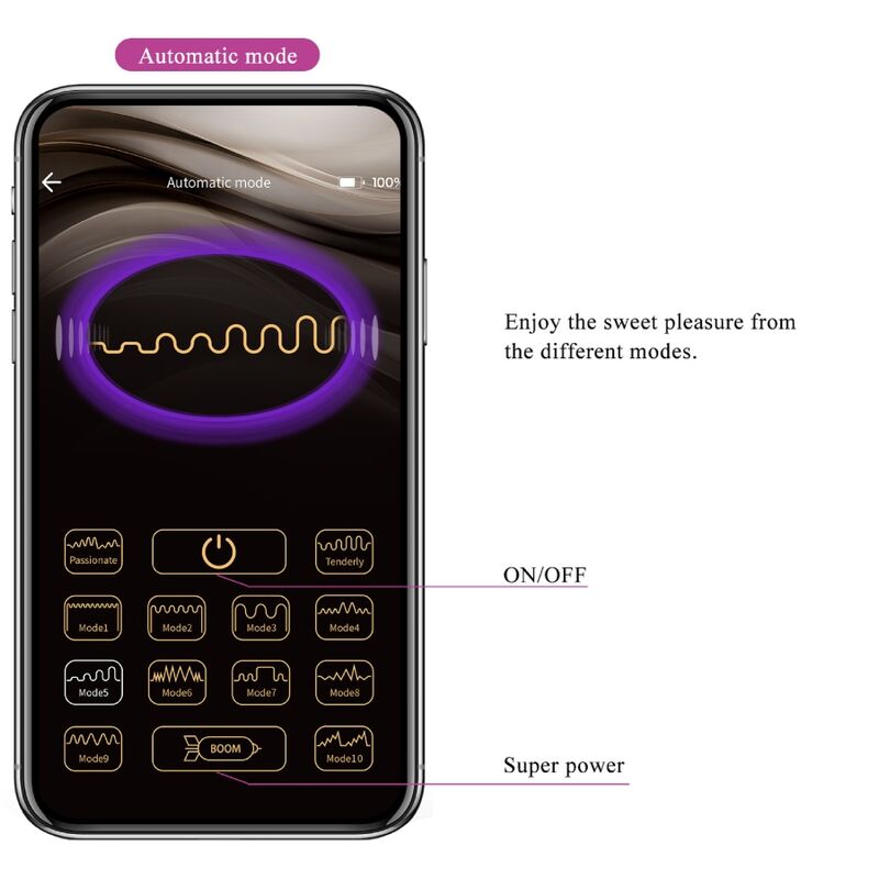 PRETTY LOVE - HUEVO VIBRADOR NYMPH CONTROLADO POR APP VIOLETA