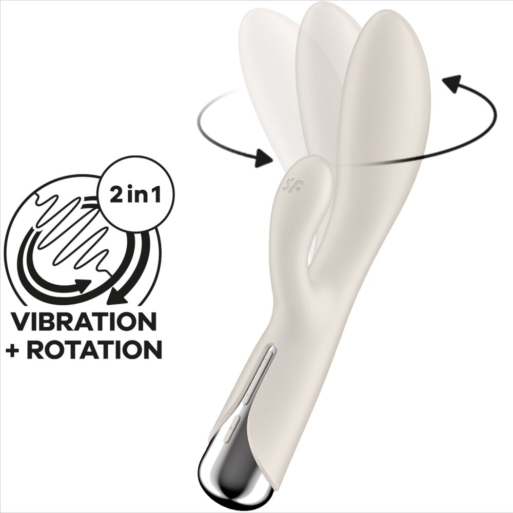 SATISFYER - SPINNING RABBIT 1 ESTIMULACIÓN DE CLÍTORIS Y PUNTO G BEIGE