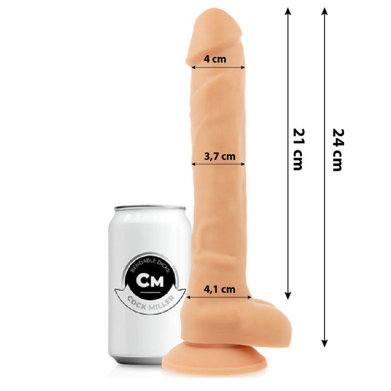 COCK MILLER - PENE ARTICULADO DE SILICONA DE 24 CM DE DENSIDAD