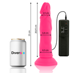 DIVERSIA - PINK SOFT VIBRATING DILDO 23 CM -O- 4.3 CM