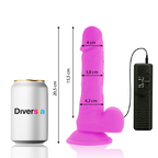 DIVERSIA - DILDO VIBRANTE FLESSIBILE VIOLA 20,5 CM -Ø- 4,2 CM