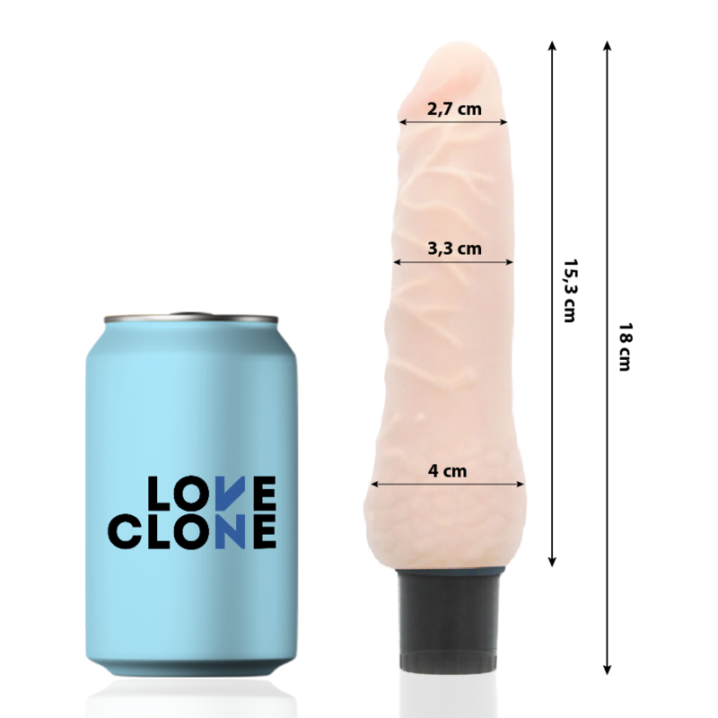 LOVECLONE - VIBRADOR AUTOLUBRICANTE SVEN 18,5 CM -O- 3,3 CM