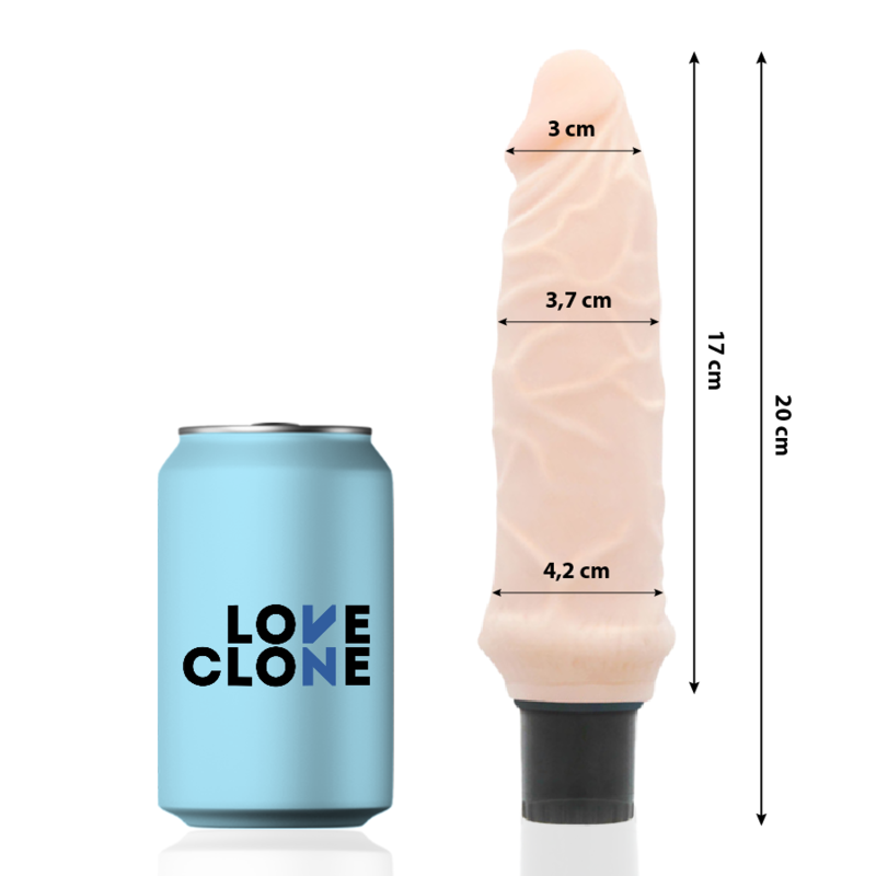 LOVECLONE - VIBRATORE AUTOLUBRIFICANTE IVAR 20 CM -Ø- 3,7 CM