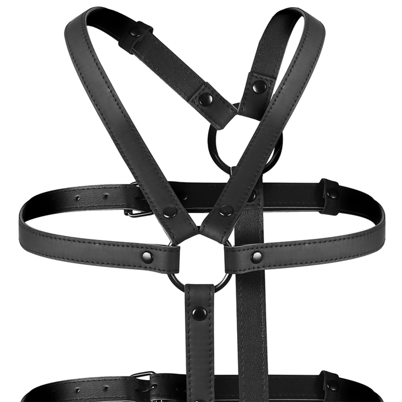 FETISH SUBMISSIVE BONDAGE - ADJUSTABLE TORSO AND ARM HARNESS