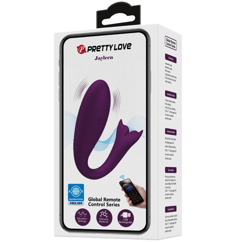 PRETTY LOVE - VIBRADOR CON CONTROL REMOTO POR APLICACIÓN JAYLEEN VIOLETA