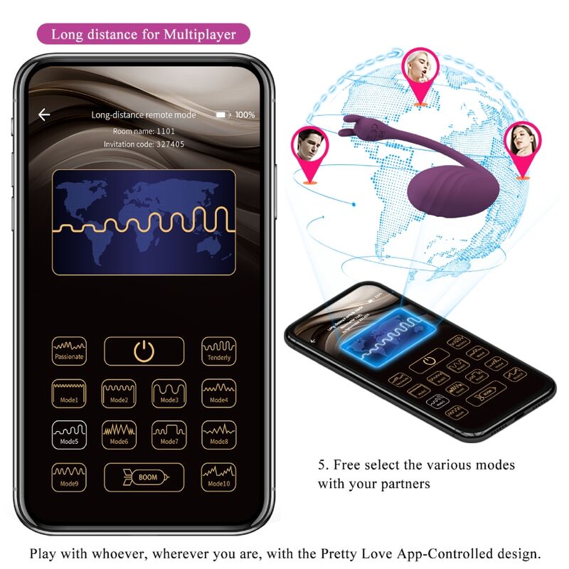 PRETTY LOVE - TELECOMANDO VIBRATORE CATALINA APP VIOLA