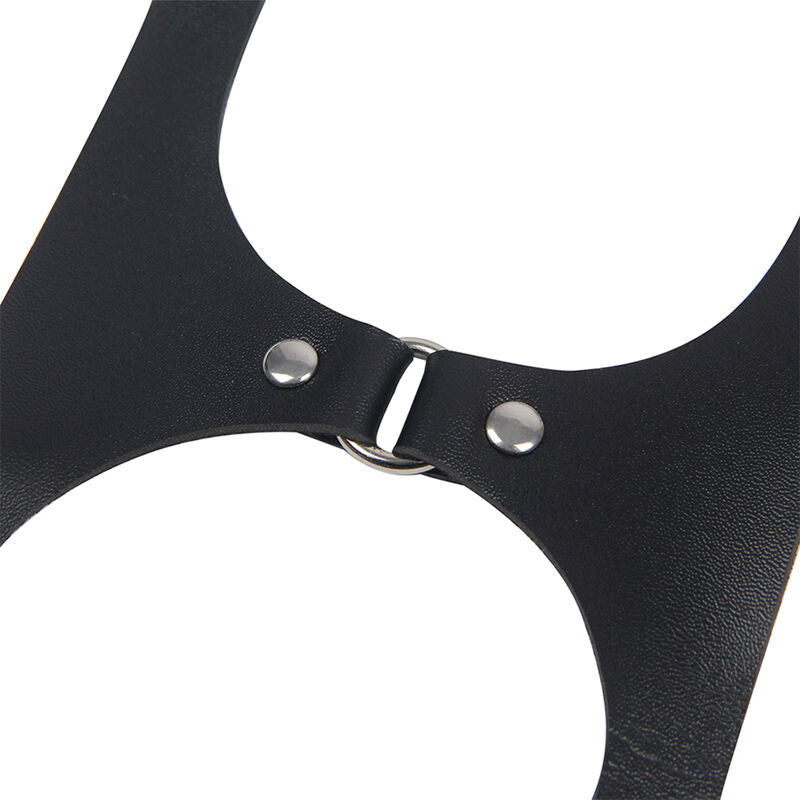 SUBBLIME - PETTORALE COMPLETO CON FIBBIE IN PELLE NERA TAGLIA UNICA
