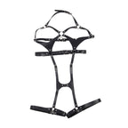 SUBBLIME - PETTORALE COMPLETO CON FIBBIE IN PELLE NERA TAGLIA UNICA