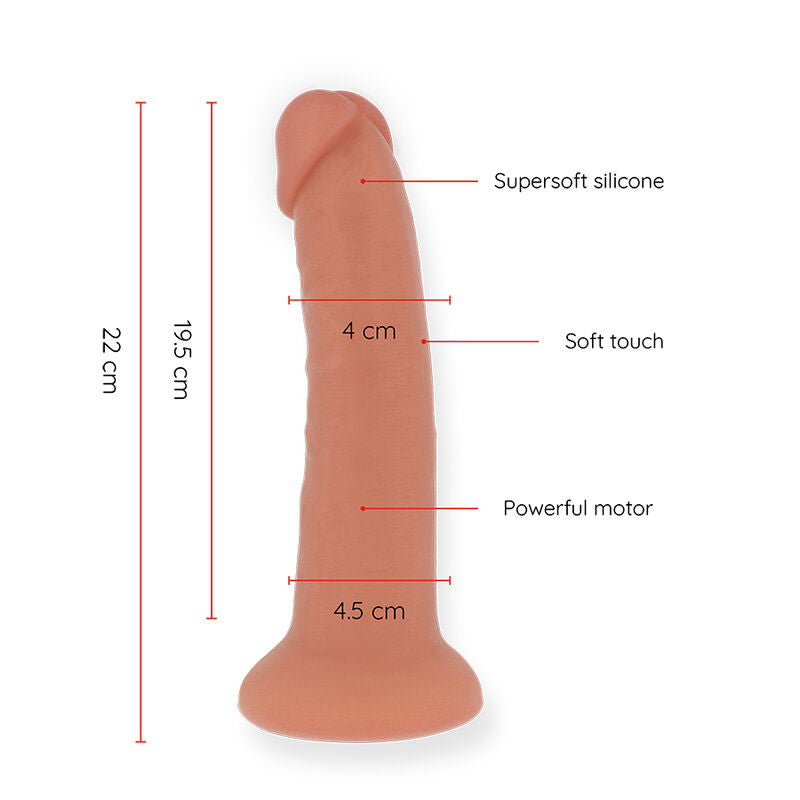 ONINDER - GRANDE DILDO VIBRANTE BOGOTÁ 9 VELOCITÀ NATURALE 22 CM - Ø 4,5 CM - APP GRATUITA