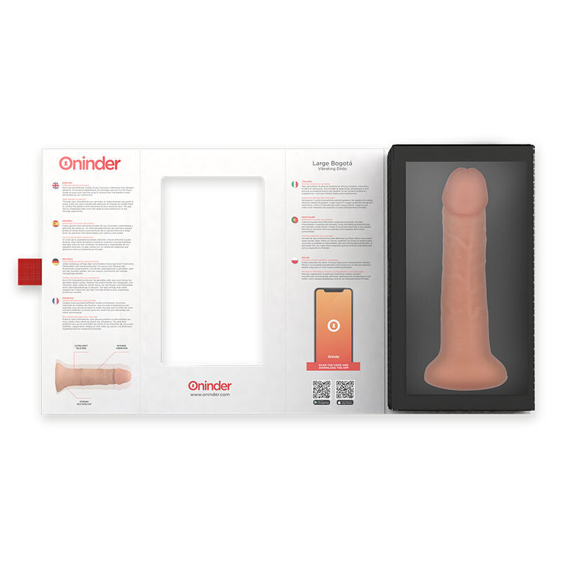 ONINDER - GRANDE DILDO VIBRANTE BOGOTÁ 9 VELOCITÀ NATURALE 22 CM - Ø 4,5 CM - APP GRATUITA