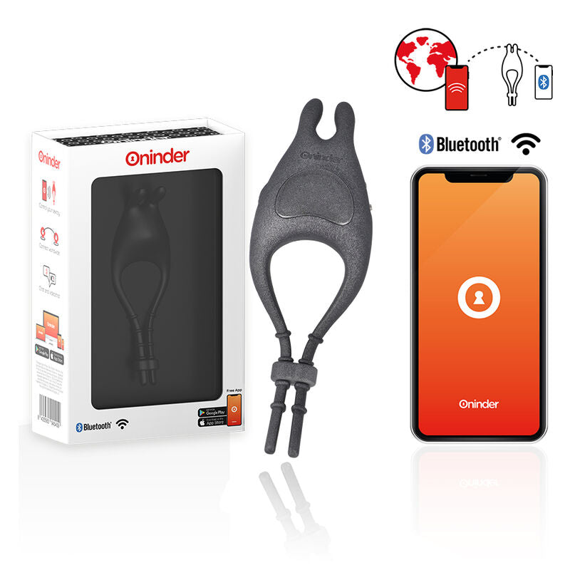 ONINDER - ANILLO VIBRADOR AJUSTABLE RECARGABLE PAMPA CON ESTIMULADOR DE CLÍTORIS 10 VELOCIDADES - APLICACIÓN GRATUITA