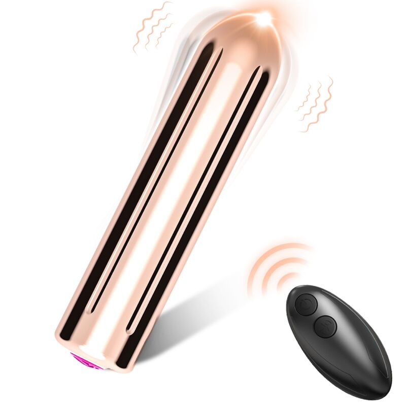 ARMONY - PROIETTILE VIBRANTE WARHEAD CON TELECOMANDO DORATO 2 CM X 8,8 CM