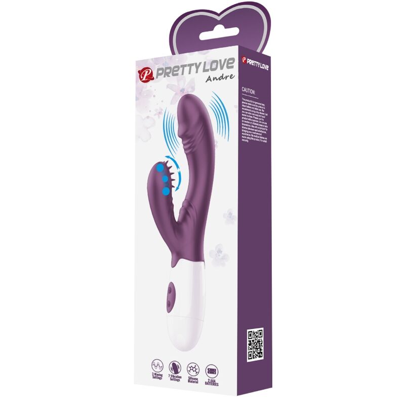 PRETTY LOVE - ANDRE VIBRADOR CONEJO Y ESTIMULADOR DE PUNTO G VIOLETA