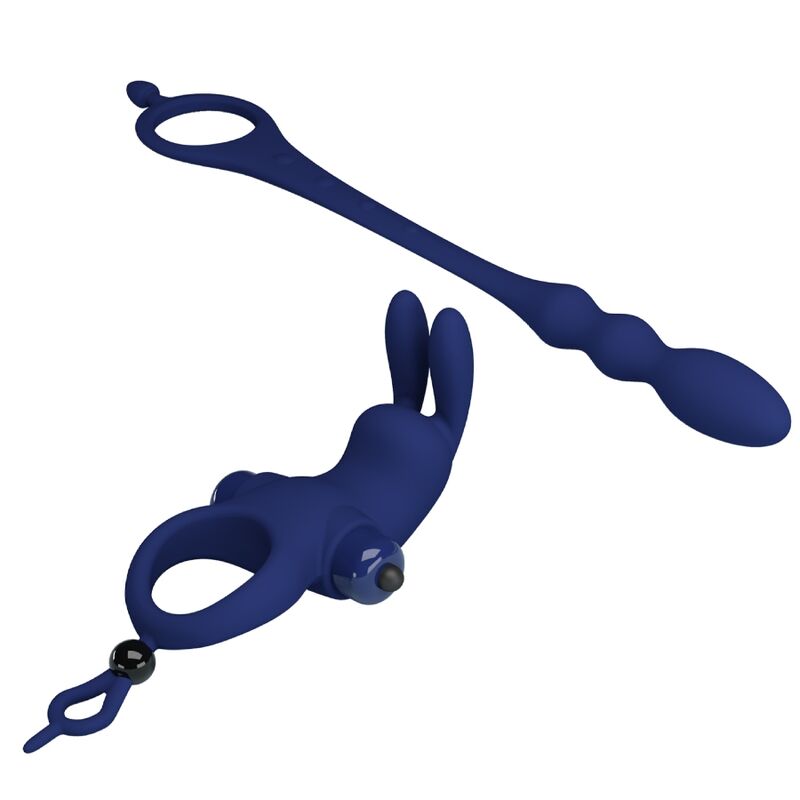 PRETTY LOVE - AYAD ANILLO VIBRADOR DE CONEJO CON PLUG AZUL